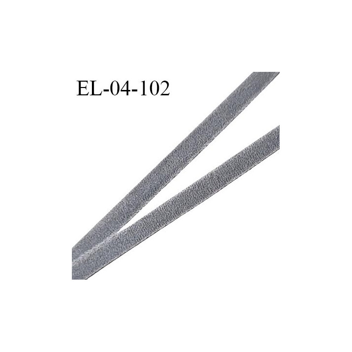 Elastique 4 mm spécial lingerie couleur gris très doux au toucher style velours grande marque largeur 4 mm prix au mètre