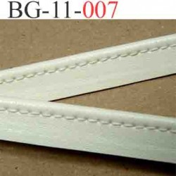 galon biais ruban passe poil façon cuir largeur 11 mm couleur beige crème vendu au mètre
