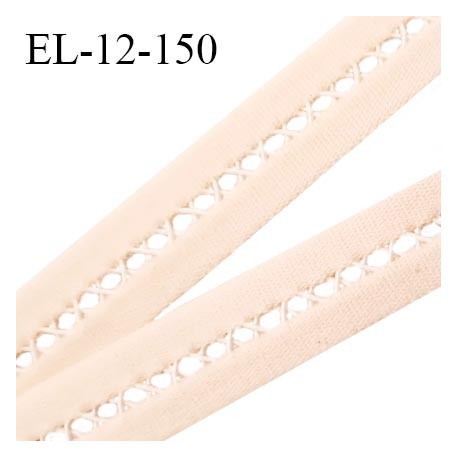 Elastique picot 12 mm lingerie entre deux haut de gamme couleur rosé chair largeur 12 mm prix au mètre
