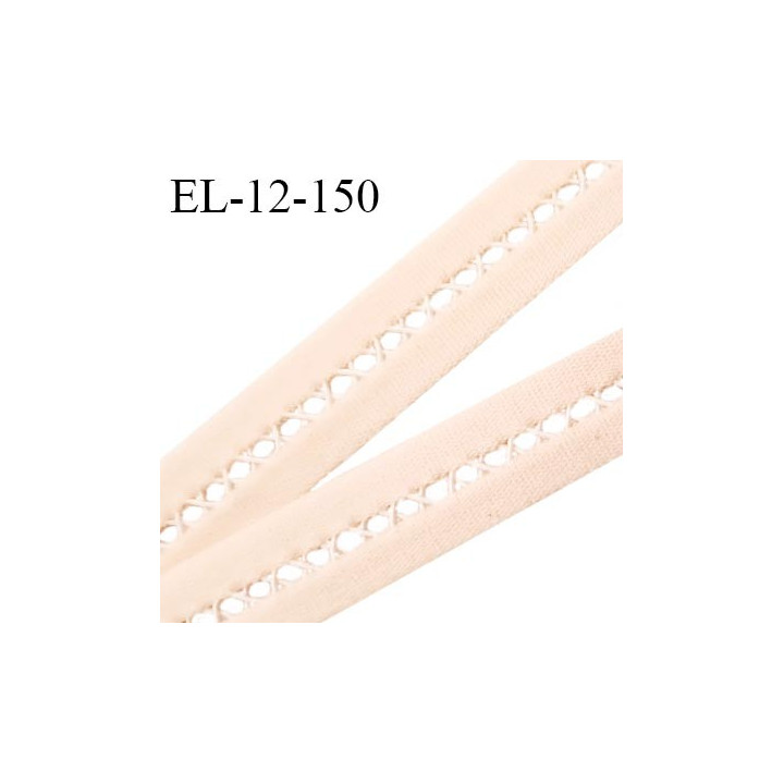Elastique picot 12 mm lingerie entre deux haut de gamme couleur rosé chair largeur 12 mm prix au mètre