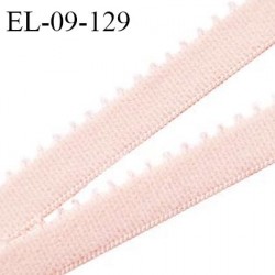 Elastique picot 9 mm lingerie couleur rose pâle largeur 9 mm haut de gamme fabriqué pour une grande marque prix au mètre