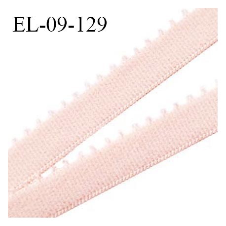 Elastique picot 9 mm lingerie couleur rose pâle largeur 9 mm haut de gamme fabriqué pour une grande marque prix au mètre
