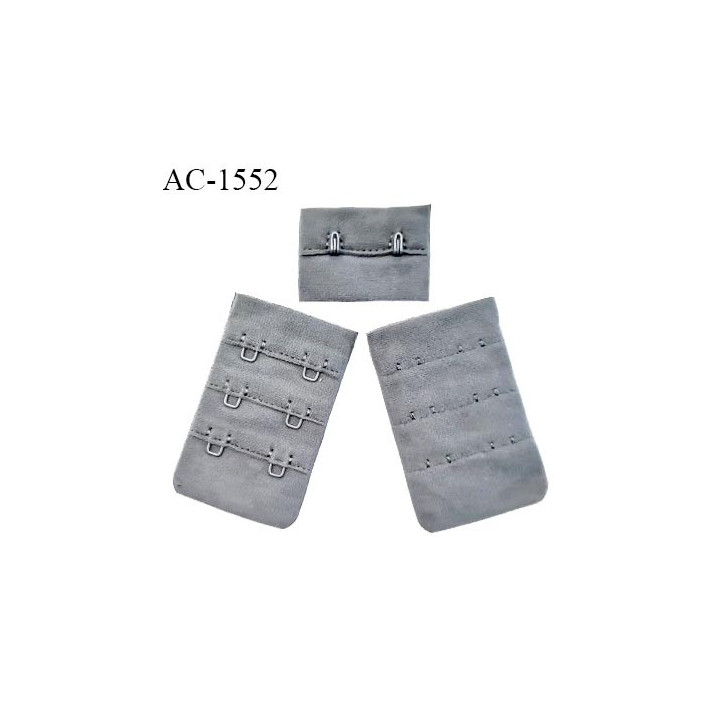 Agrafe 40 mm attache SG haut de gamme couleur gris 3 rangées 2 crochets très doux au toucher prix à l'unité