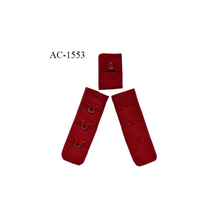 Agrafe 20 mm attache SG couleur rouge carmin 3 rangées 1 crochet largeur 20 mm hauteur 57 mm prix à l'unité