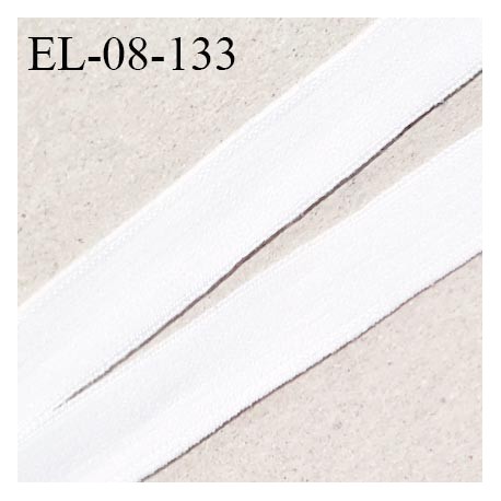 Elastique 8 mm lingerie haut de gamme couleur blanc élastique fin doux au toucher largeur 8 mm allongement +180% prix au mètre