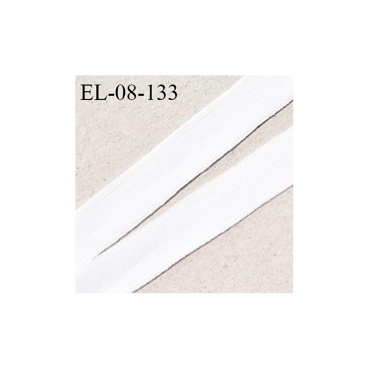 Elastique 8 mm lingerie haut de gamme couleur blanc élastique fin doux au toucher largeur 8 mm allongement +180% prix au mètre