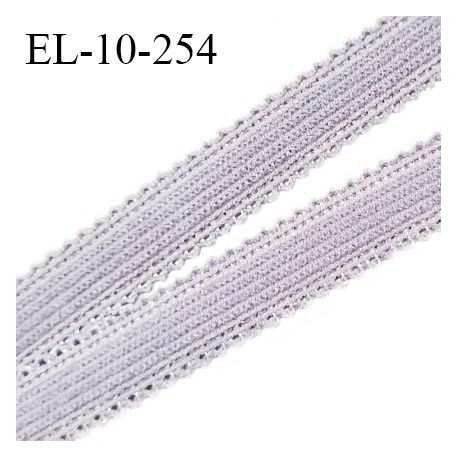 Elastique picot 10 mm lingerie couleur gris parme largeur 10 mm haut de gamme prix au mètre