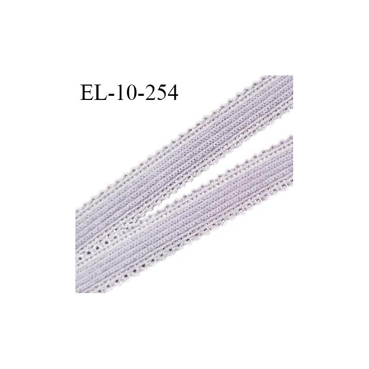 Elastique picot 10 mm lingerie couleur gris parme largeur 10 mm haut de gamme prix au mètre