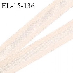 Elastique 15 mm lingerie couleur rose pastel très doux au toucher largeur 15 mm allongement +70% prix au mètre