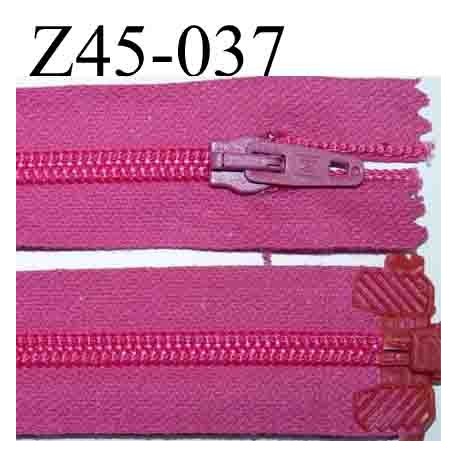 fermeture éclair longueur 45 cm couleur rose fushia séparable largeur 3 cm zip nylon largeur 6 mm 