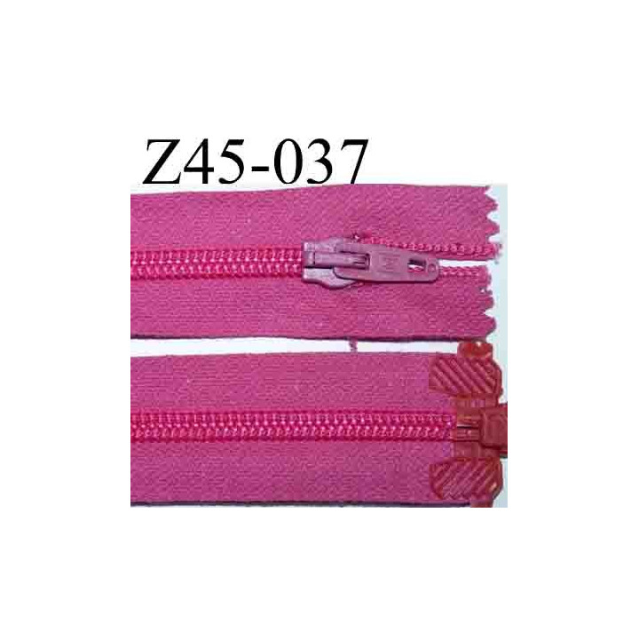 fermeture éclair longueur 45 cm couleur rose fushia séparable largeur 3 cm zip nylon largeur 6 mm	