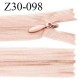 Fermeture zip 30 cm non séparable couleur chair rosé clair largeur 2.5 cm zip nylon invisible prix à l'unité
