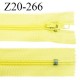 Fermeture zip 20 cm non séparable couleur jaune citron glissière nylon largeur 5 mm longueur 20 cm largeur 27 mm prix à l'unité