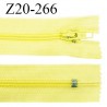 Fermeture zip 20 cm non séparable couleur jaune citron glissière nylon largeur 5 mm longueur 20 cm largeur 27 mm prix à l'unité