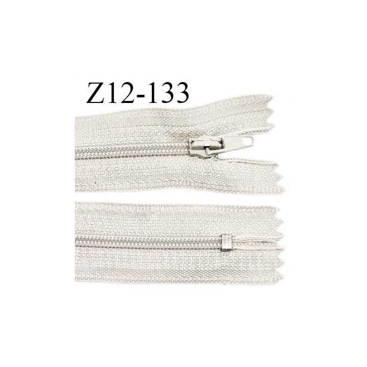 Fermeture zip 12 cm non séparable couleur mastic ou beige clair largeur 2.5 cm zip nylon prix à la pièce