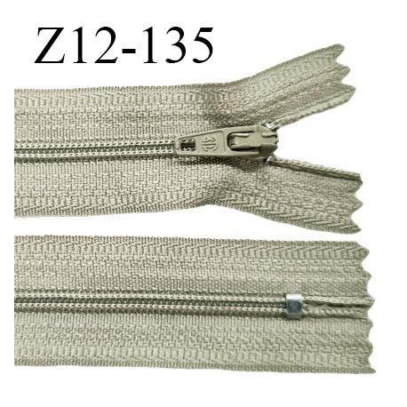 Fermeture zip 12 cm non séparable couleur kaki clair largeur 2.5 cm zip nylon longueur 12 cm largeur 4 mm prix à la pièce