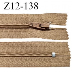Fermeture zip 12 cm non séparable couleur caramel clair largeur 2.5 cm zip nylon longueur 12 cm largeur 4 mm prix à la pièce