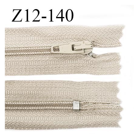 Fermeture zip 12 cm non séparable couleur mastic largeur 2.5 cm zip nylon longueur 12 cm largeur 4 mm prix à la pièce