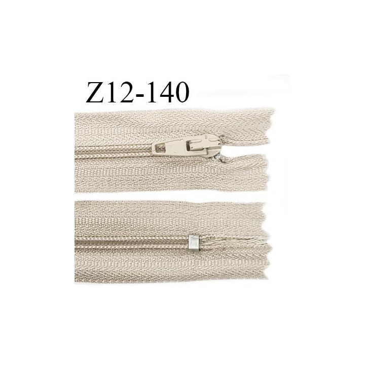 Fermeture zip 12 cm non séparable couleur mastic largeur 2.5 cm zip nylon longueur 12 cm largeur 4 mm prix à la pièce