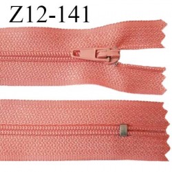 Fermeture zip 12 cm non séparable couleur corail largeur 2.5 cm zip nylon longueur 12 cm largeur 4 mm prix à la pièce
