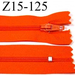 fermeture zip à glissière longueur 15 cm couleur orange non séparable largeur 2.5 cm zip nylon largeur du zip 4 mm