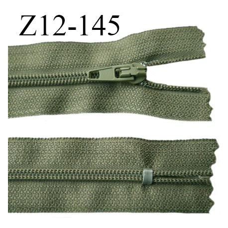 Fermeture zip 12 cm non séparable couleur kaki largeur 2.5 cm zip nylon longueur 12 cm largeur 4 mm prix à la pièce