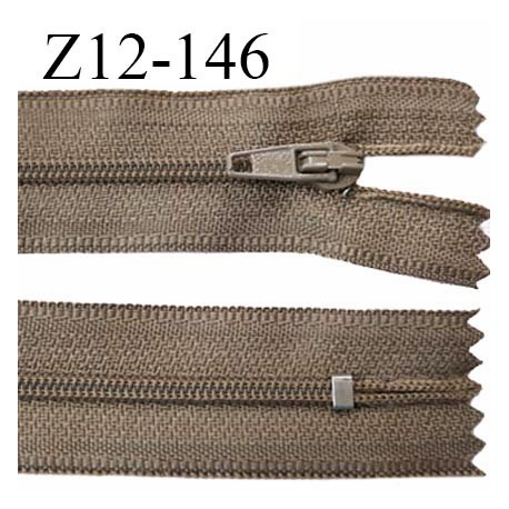 Fermeture zip 12 cm non séparable couleur marron clair largeur 2.5 cm zip nylon longueur 12 cm largeur 4 mm prix à la pièce