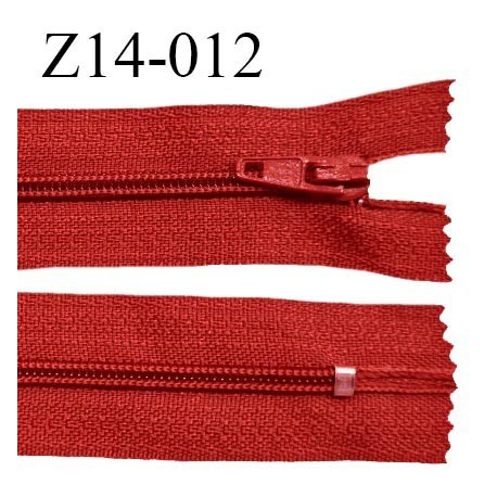 Fermeture zip 14 cm non séparable couleur rouge zip glissière nylon invisible prix à l'unité