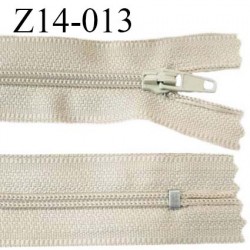 Fermeture zip 14 cm non séparable couleur beige zip glissière nylon invisible prix à l'unité