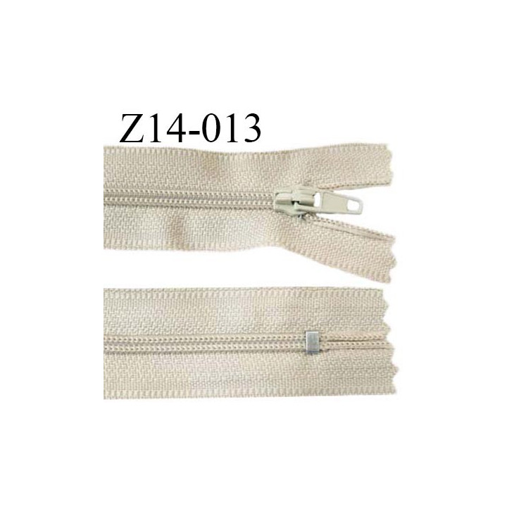 Fermeture zip 14 cm non séparable couleur beige zip glissière nylon invisible prix à l'unité