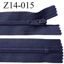 Fermeture zip 14 cm non séparable couleur bleu marine zip glissière nylon invisible prix à l'unité