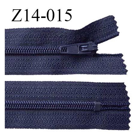 Fermeture zip 14 cm non séparable couleur bleu marine zip glissière nylon invisible prix à l'unité