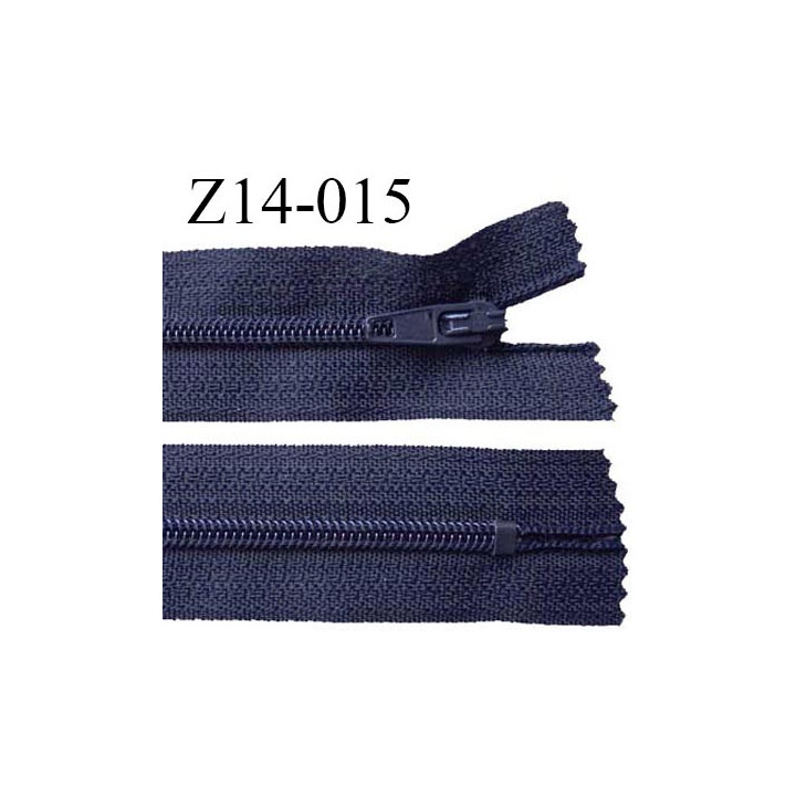 Fermeture zip 14 cm non séparable couleur bleu marine zip glissière nylon invisible prix à l'unité