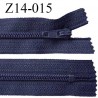 Fermeture zip 14 cm non séparable couleur bleu marine zip glissière nylon invisible prix à l'unité