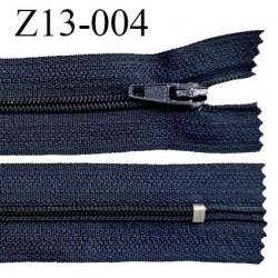 Fermeture zip 13 cm non séparable couleur bleu marine zip glissière nylon invisible prix à l'unité