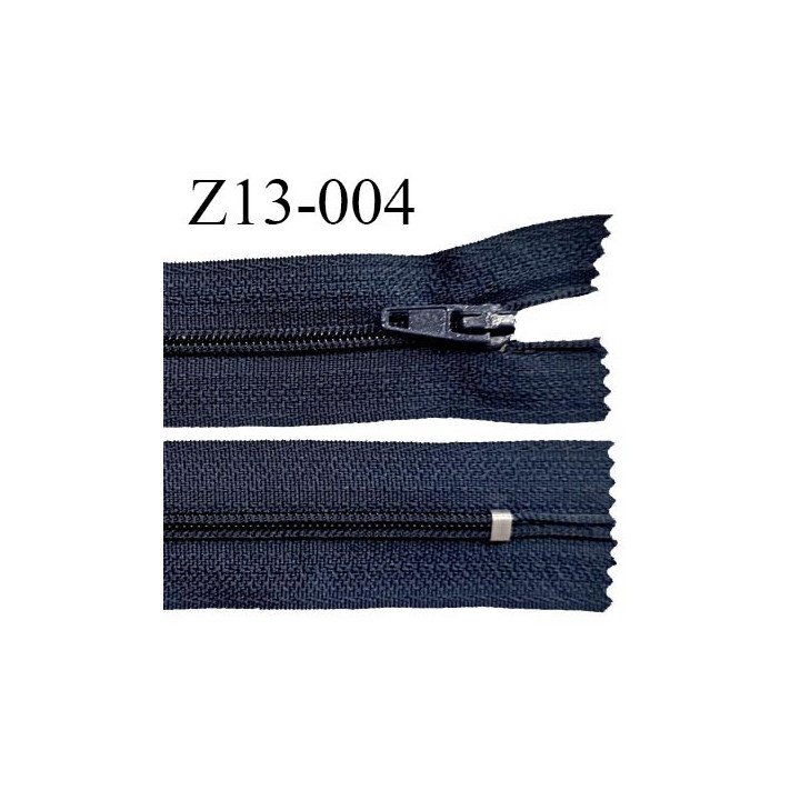 Fermeture zip 13 cm non séparable couleur bleu marine zip glissière nylon invisible prix à l'unité