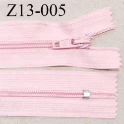 Fermeture zip 13 cm non séparable couleur rose pastel zip glissière nylon invisible prix à l'unité