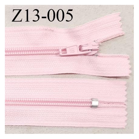 Fermeture zip 13 cm non séparable couleur rose pastel zip glissière nylon invisible prix à l'unité