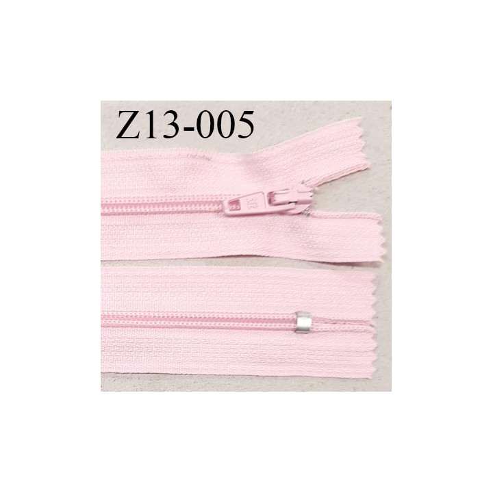 Fermeture zip 13 cm non séparable couleur rose pastel zip glissière nylon invisible prix à l'unité