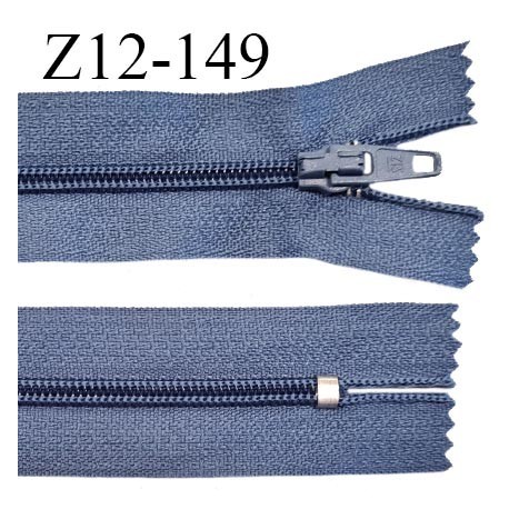 Fermeture zip 12 cm non séparable couleur bleu largeur 2.5 cm zip nylon longueur 12 cm largeur 4 mm prix à la pièce