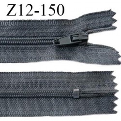 Fermeture zip 12 cm non séparable couleur gris largeur 2.5 cm zip nylon longueur 12 cm largeur 4 mm prix à la pièce