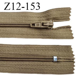 Fermeture zip 12 cm non séparable couleur kaki beige largeur 2.5 cm zip nylon longueur 12 cm largeur 4 mm prix à la pièce