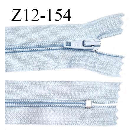Fermeture zip 12 cm non séparable couleur bleu ciel largeur 2.5 cm zip nylon longueur 12 cm largeur 4 mm prix à la pièce