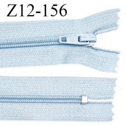 Fermeture zip 12 cm non séparable couleur bleu pastel largeur 2.5 cm zip nylon longueur 12 cm largeur 4 mm prix à la pièce