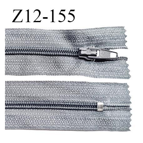 Fermeture zip 12 cm non séparable couleur gris largeur 2.5 cm zip nylon longueur 12 cm largeur 4 mm prix à la pièce