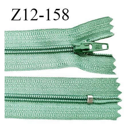 Fermeture zip 12 cm non séparable couleur vert largeur 2.5 cm zip nylon longueur 12 cm largeur 4 mm prix à la pièce