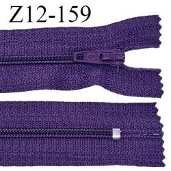 Fermeture zip 12 cm non séparable couleur violet indigo largeur 2.5 cm zip nylon longueur 12 cm largeur 4 mm prix à la pièce