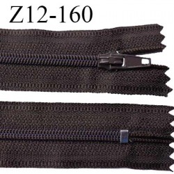 Fermeture zip 12 cm non séparable couleur chocolat foncé largeur 2.5 cm zip nylon longueur 12 cm largeur 4 mm prix à la pièce