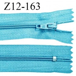 Fermeture zip 12 cm non séparable couleur turquoise largeur 2.5 cm zip nylon longueur 12 cm largeur 4 mm prix à la pièce