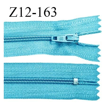 Fermeture zip 12 cm non séparable couleur turquoise largeur 2.5 cm zip nylon longueur 12 cm largeur 4 mm prix à la pièce